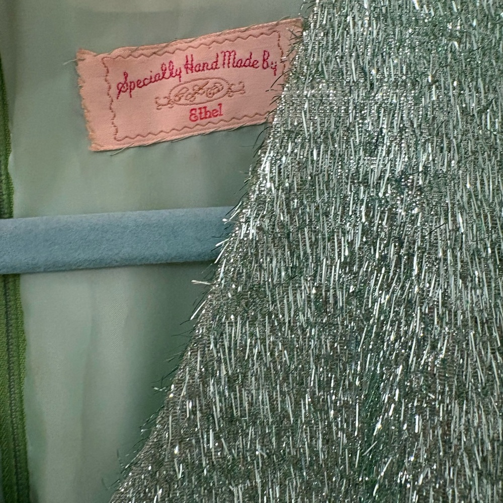 Vintage Green Tinsel Maxi Dress - Picture 3 of 7